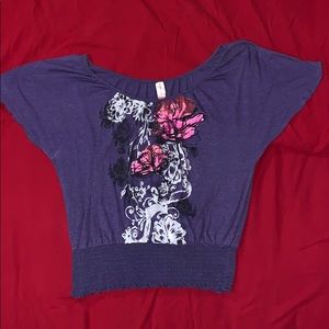 Purple flower shirt